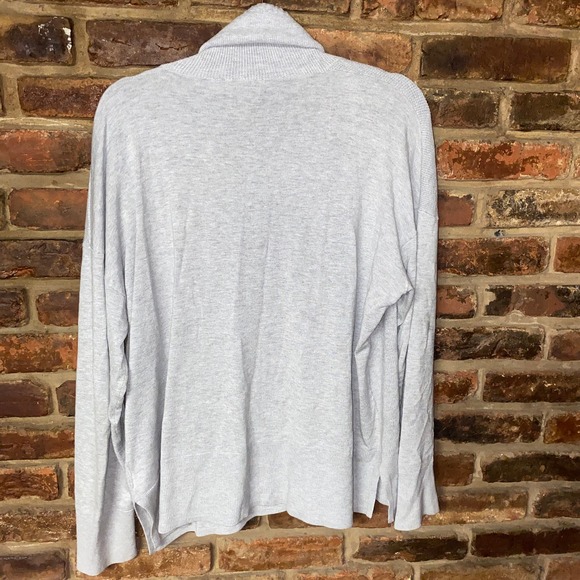 Ellen Tracy Gray Waffle Knit Cowl Neck Pullover Sweater Women's Size XL - Picture 6 of 6